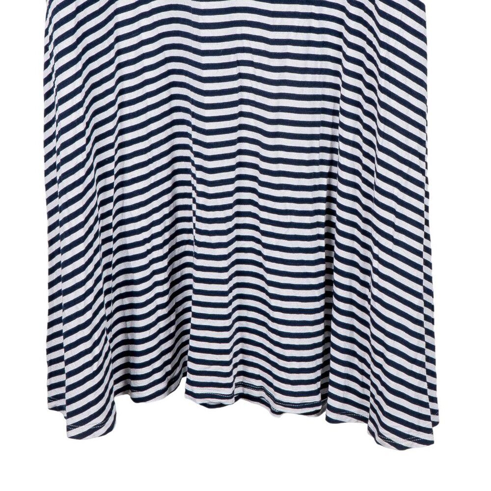 Market & Spruce Summer Dress XL Womens Striped White Blue Diagonals Sleeveless - Picture 4 of 7